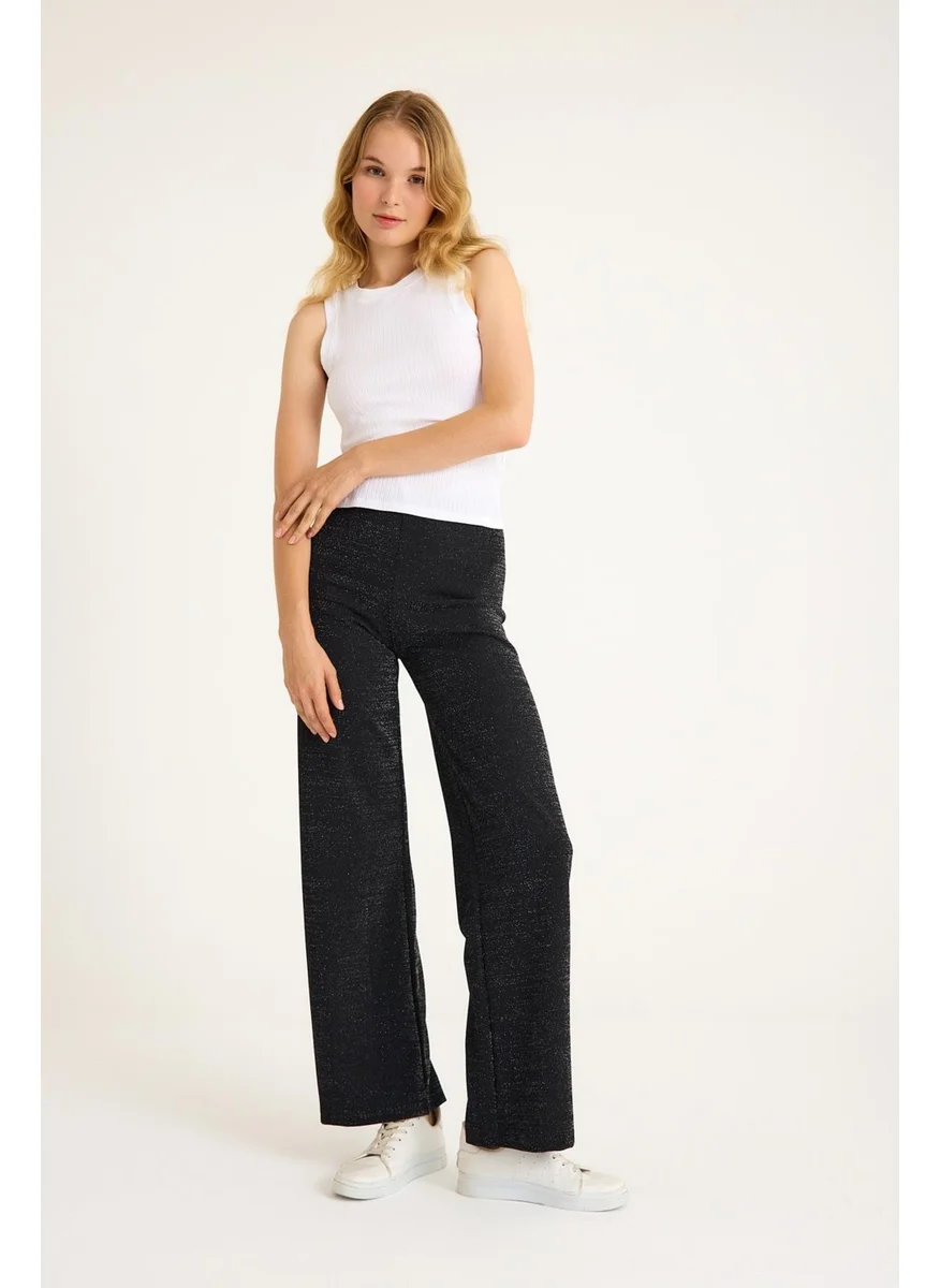 كوتن كونسيبت Glittery Comfortable Wide Leg Women's Trousers