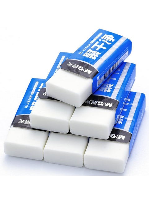 6 Pack Eraser Pencil Erasers, Rectangular Erasers White Erasers For Kids Pencils School Students Office Drawing School Office, Art Erasers For Drawing