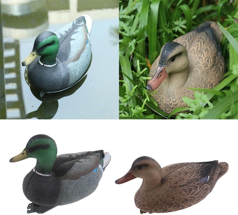 كلاراكو قطعتان من زينة بركة البط العائمة، مجسم بطة برية للصيد، تمثال بطة برية، زينة للحديقة - Image 3