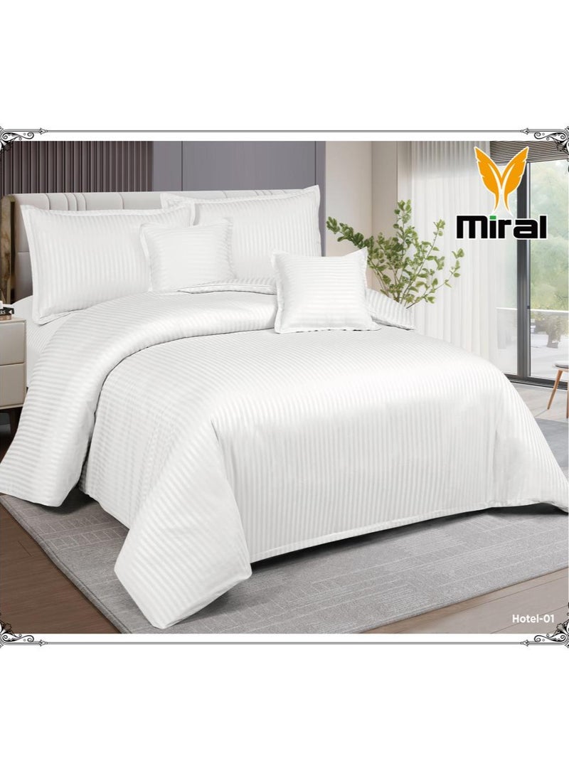 Miral Luxury Hotel Bedding Set – 4 Pieces | Twin XL Size | Soft Quilt, Full Round Sheet & 2 Elegant Pillow Covers - Image 1