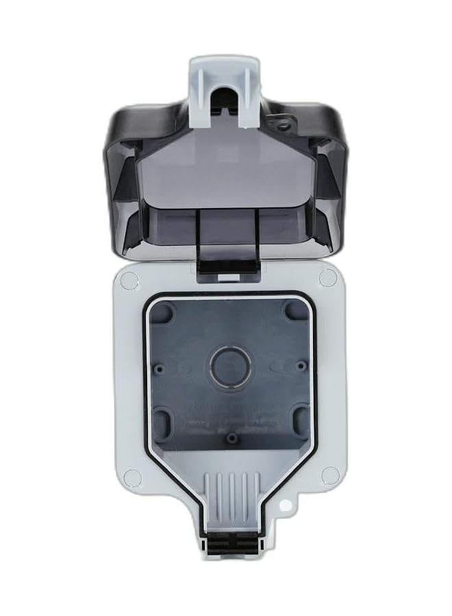 PROMASS Outdoor Sockets Waterproof Single Socket Wall Electrical Outlets Switched Socket Covers Outdoor Wall Weatherproof Plug Socket Box (Single socket) - Image 1