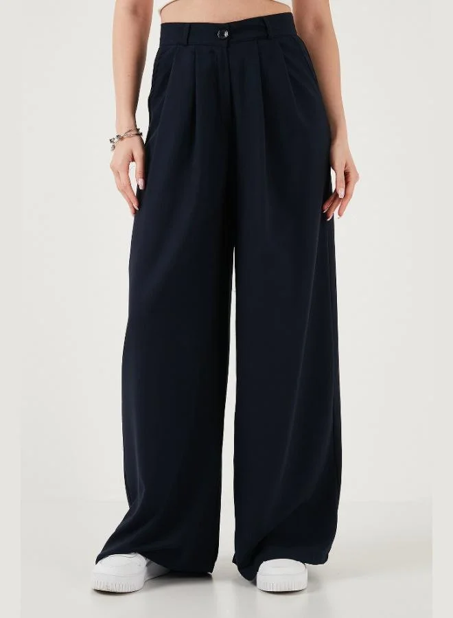 ليلا بنطلون واسع نسائي بخصر عالٍ