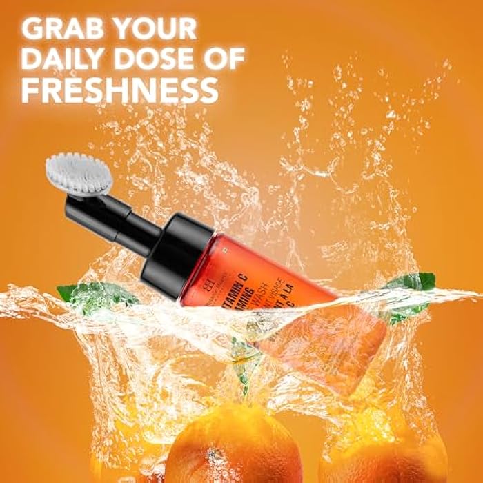Botanic Hearth Vitamin C Foaming Face Wash With Papaya & Orange | Extracts Built|In Silicone Brush | For Cleansing & Glowing Skin | Paraben & Sulphate Free | Face Cleanser For Women & Men | 5.1 Fl Oz - Image 2
