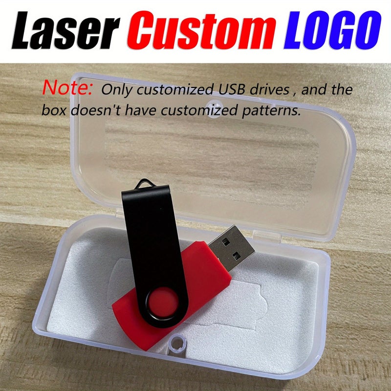 1 2 Free Custom Logo USB 2.0 Flash Drive 8GB Rotating Metal Pendrive Individually Packaged Box - Image 5