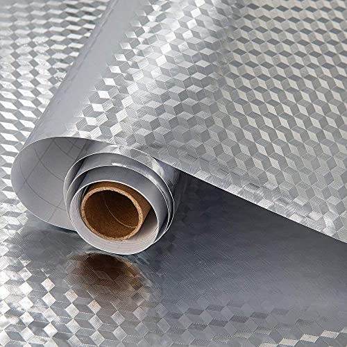 FOKRIM Aluminium Oil Proof Self-Adhesive Anti-Mold and Heat Resistant Kitchen Backsplash Foil Stickers Wallpaper (60X200CM) Size-2m - Image 1