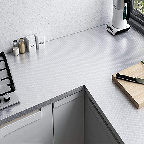 FOKRIM Aluminium Oil Proof Self-Adhesive Anti-Mold and Heat Resistant Kitchen Backsplash Foil Stickers Wallpaper (60X200CM) Size-2m - Image 2
