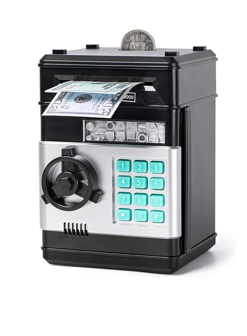 Yuwell Piggy Bank For Boys And Girls Kids Coin Bank With Safe Password Electronic Mini ATM With Auto Scroll Paper Money Best Birthday For Kids - Image 1