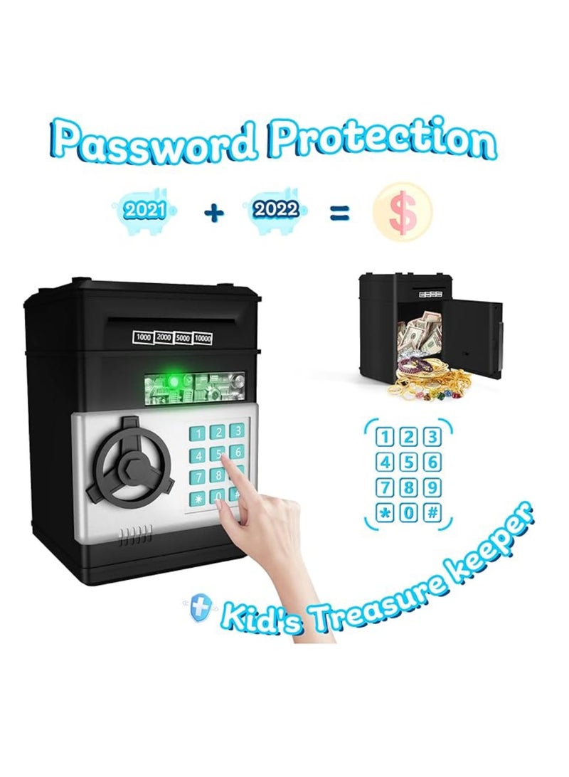 Yuwell Piggy Bank For Boys And Girls Kids Coin Bank With Safe Password Electronic Mini ATM With Auto Scroll Paper Money Best Birthday For Kids - Image 2