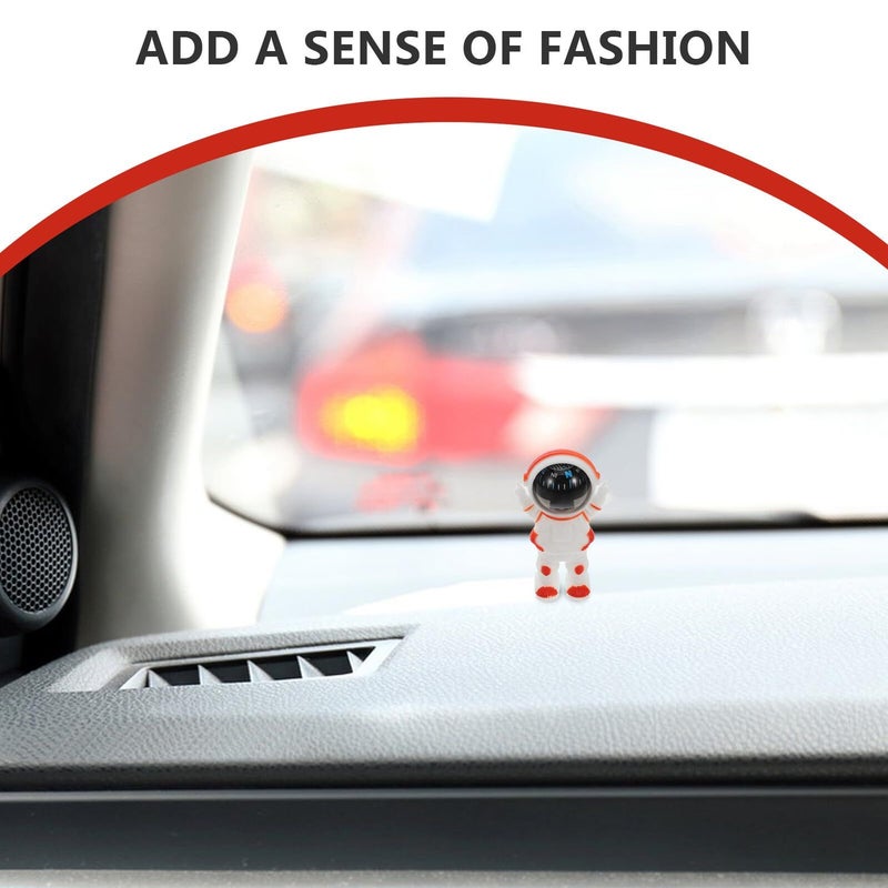 Orange Astronaut Compass Car Dashboard Decor Portable Travel Navigation Tool - Image 4