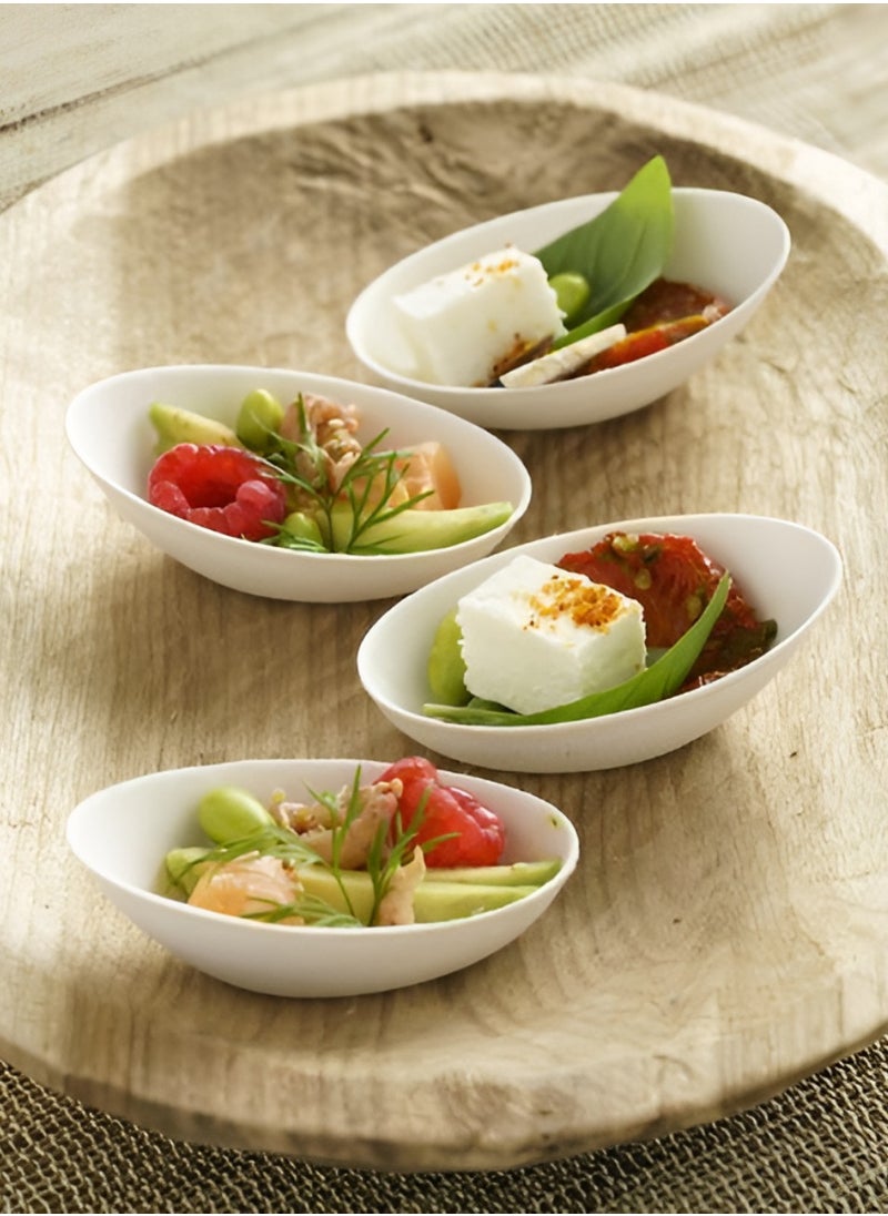 YASHTECH Oval Pulp Mini Bowl Natural Sugarcane Egg shaped Appetizer Serving Bowl Pack of 100 Pcs  - Image 2