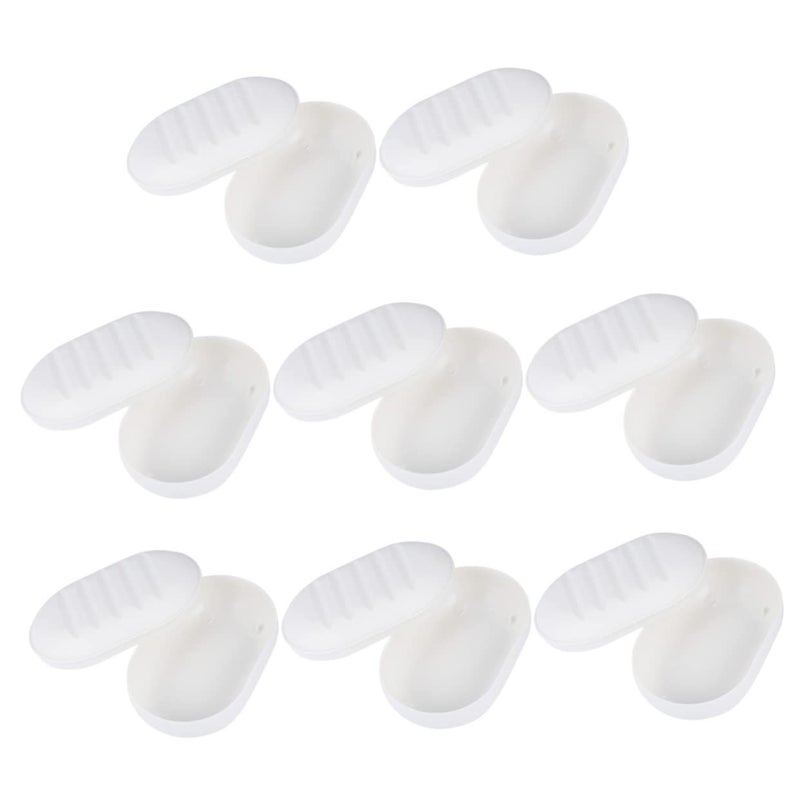 8 White Plastic Travel Soap Holder Case With Lid 11 5x7 5x4cm For Bathroom Kitchen And Outdoor Use - Image 2