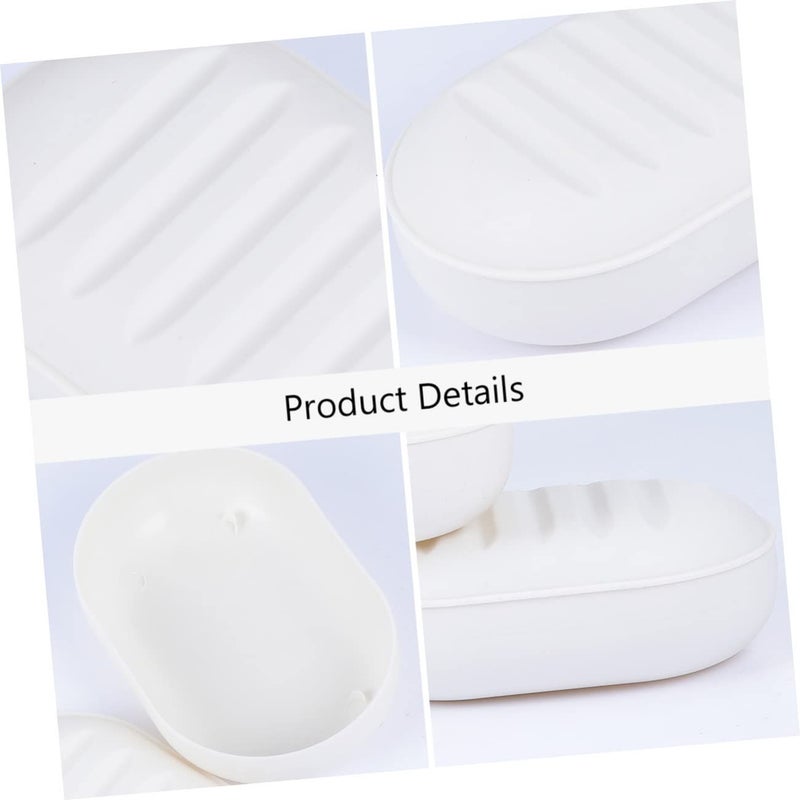8 White Plastic Travel Soap Holder Case With Lid 11 5x7 5x4cm For Bathroom Kitchen And Outdoor Use - Image 4