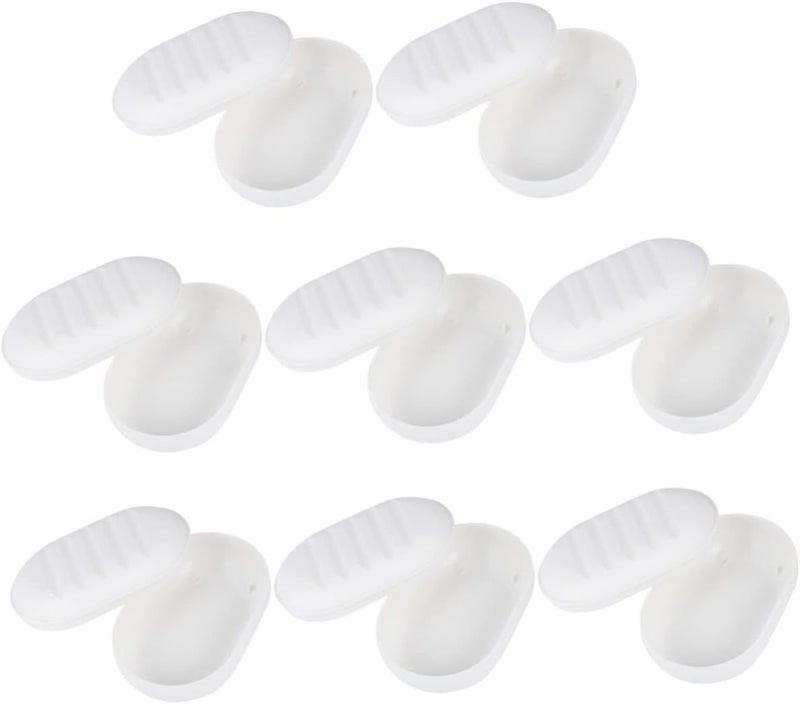 8 White Plastic Travel Soap Holder Case With Lid 11 5x7 5x4cm For Bathroom Kitchen And Outdoor Use - Image 1
