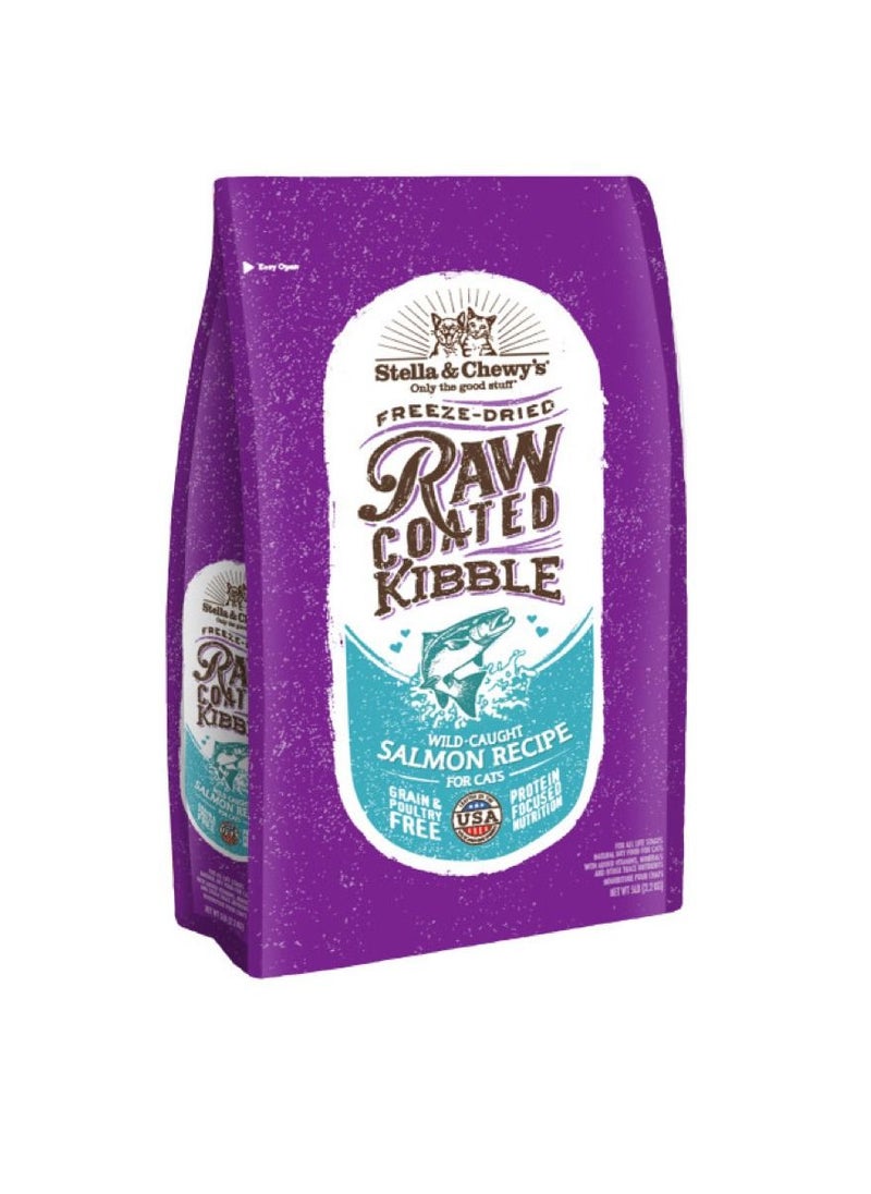Stella & Chewys Baked Kibble Cat Dry Food – Raw Coated Wild-Caught Salmon Recipe – 5 lb 