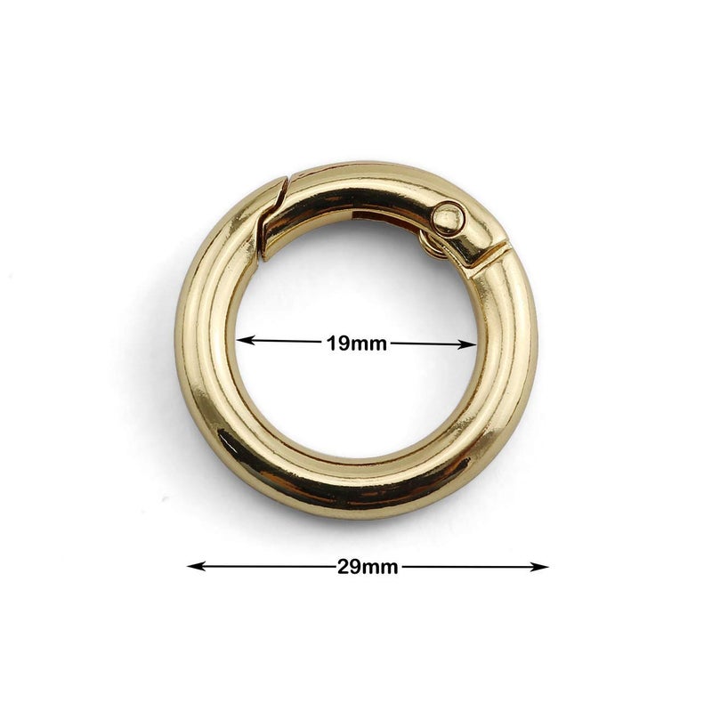 EVALUEMART 6Pcs 29Mm Zinc Alloy Round Spring Snap Hooks Clip DIY Accessories for Handbag Purse Shoulder Strap Key Chains,Circle Metal Key Ring Buckle(Golden) - Image 4