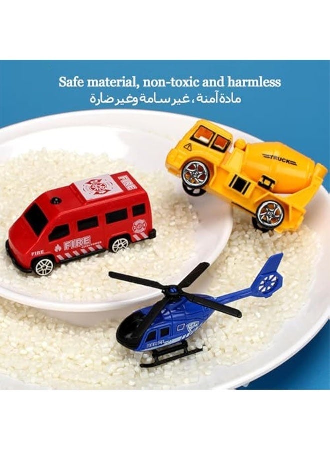 YelaJoy 34 PCS Construction Track Set, with 4 Cars And Plenty Of Accessories, Construction Track Car Set, Flexible Track Toy Set, Diy Construction Vehicle Toy, Easy To Assemble - Image 4