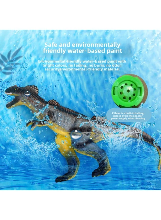 Generic - Customized Large Dinosaur Toy Soft Rubber Enamel Floor Stall Dinosaur Tyrannosaurus Triceratops Toy Model Boy-Color:62cm Utah Raptor-Specification:498 Screams - Image 1