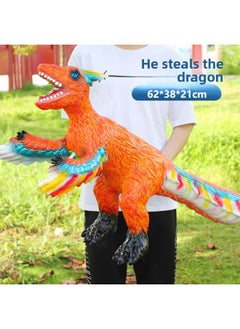 Customized Large Dinosaur Toy Soft Rubber Enamel Floor Stall Dinosaur Tyrannosaurus Triceratops Toy Model Boy-Color:62cm Utah Raptor-Specification:498 Screams