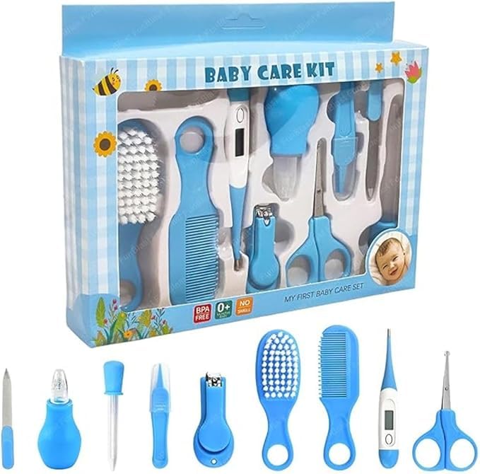 Next Store 10-in-1 Newborn Baby Grooming Kit with Thermometer, Nail Clipper, Brush and Safety Blades – Perfect Gift for Babies and Babies