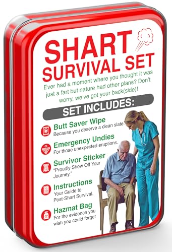 Pelto Shart Survival Set Funny Gag Gift 2026 Friend Gifts Includes Disposable Underwear Hazmat Bag Wet Wipe and More Unique Stocking Suffers for Men Birthday Husband Teens Potty Humor Prank Him Fart - Image 1