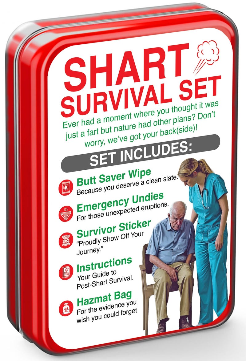Pelto Shart Survival Set Funny Gag Gift 2026 Friend Gifts Includes Disposable Underwear Hazmat Bag Wet Wipe and More Unique Stocking Suffers for Men Birthday Husband Teens Potty Humor Prank Him Fart - Image 2