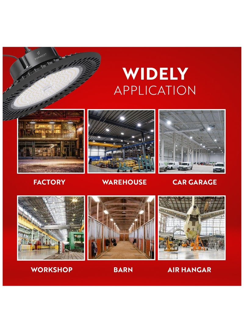 FORMOST FORMOST LED High Bay Light 200W | IP65 Waterproof | 5 Years Warranty | High Efficiency Industrial and Commercial Light for Warehouses and Factory | Cool White (PACK OF 2)  - Image 2
