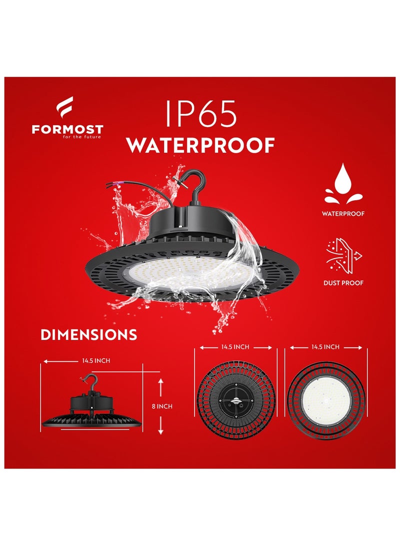 FORMOST FORMOST LED High Bay Light 200W | IP65 Waterproof | 5 Years Warranty | High Efficiency Industrial and Commercial Light for Warehouses and Factory | Cool White (PACK OF 2)  - Image 5