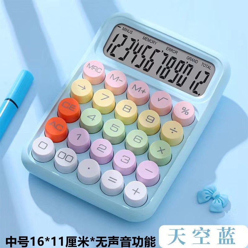 Color Mechanical Keyboard Calculator Dopamine Color High-Looking Internet Celebrity Office Computer Financial Special Calculator - Image 1
