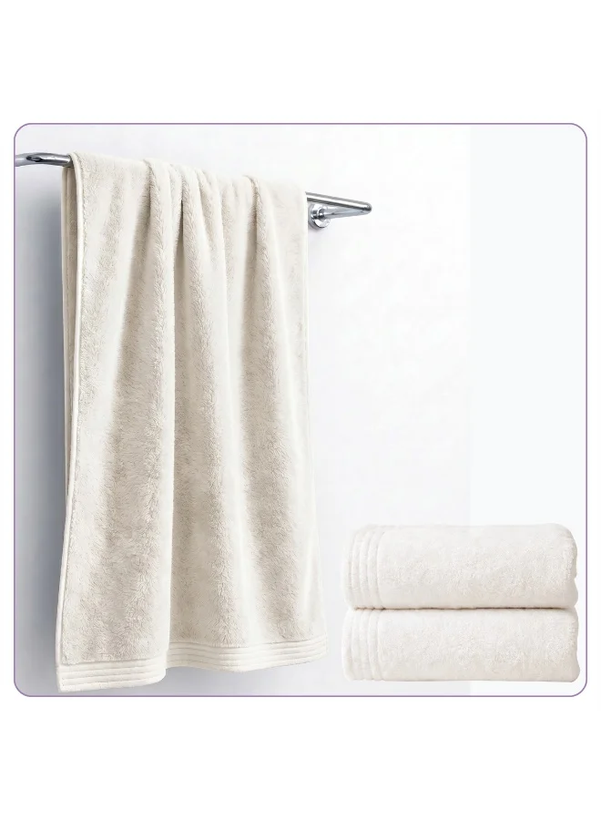 Bath Towel (2 Pack, 70 X 140 cm) - Microfiber 330 GSM - Super Soft, Highly Absorbent, Quick Drying Thick Bathroom Towels - Soft Hotel Quality for Bath and Spa