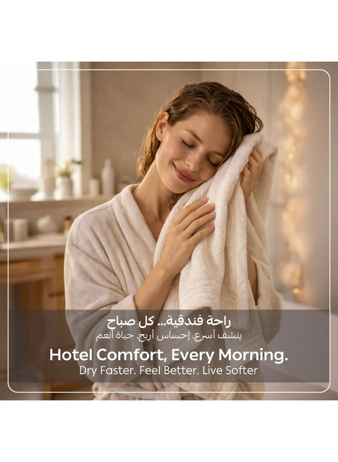 Donetella white Bath Towel (2 Pack, 70 X 140 cm) - Microfiber 330 GSM - Super Soft, Highly Absorbent, Quick Drying Thick Bathroom Towels - Soft Hotel Quality for Bath and Spa  | Best Price UAE