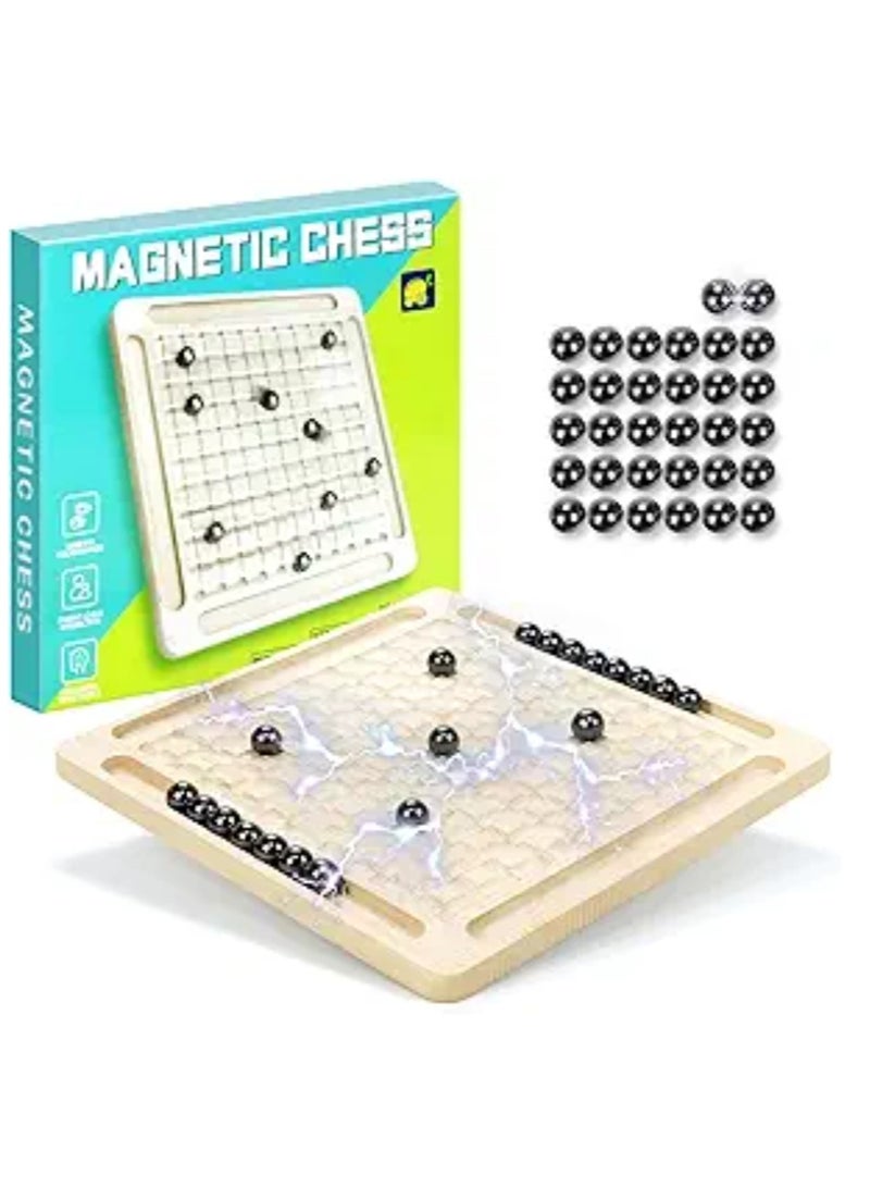 32 كرة مغناطيسية، مجموعة شطرنج مغناطيسية من 2 إلى 4 لاعبين، لعبة لوحية محمولة للسفر، ألعاب لوحية عائلية للأطفال والكبار، لعبة تعليمية للفصول الدراسية والمنزل - Image 1