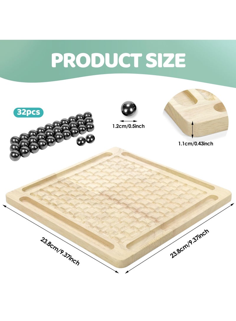 32 كرة مغناطيسية، مجموعة شطرنج مغناطيسية من 2 إلى 4 لاعبين، لعبة لوحية محمولة للسفر، ألعاب لوحية عائلية للأطفال والكبار، لعبة تعليمية للفصول الدراسية والمنزل - Image 2