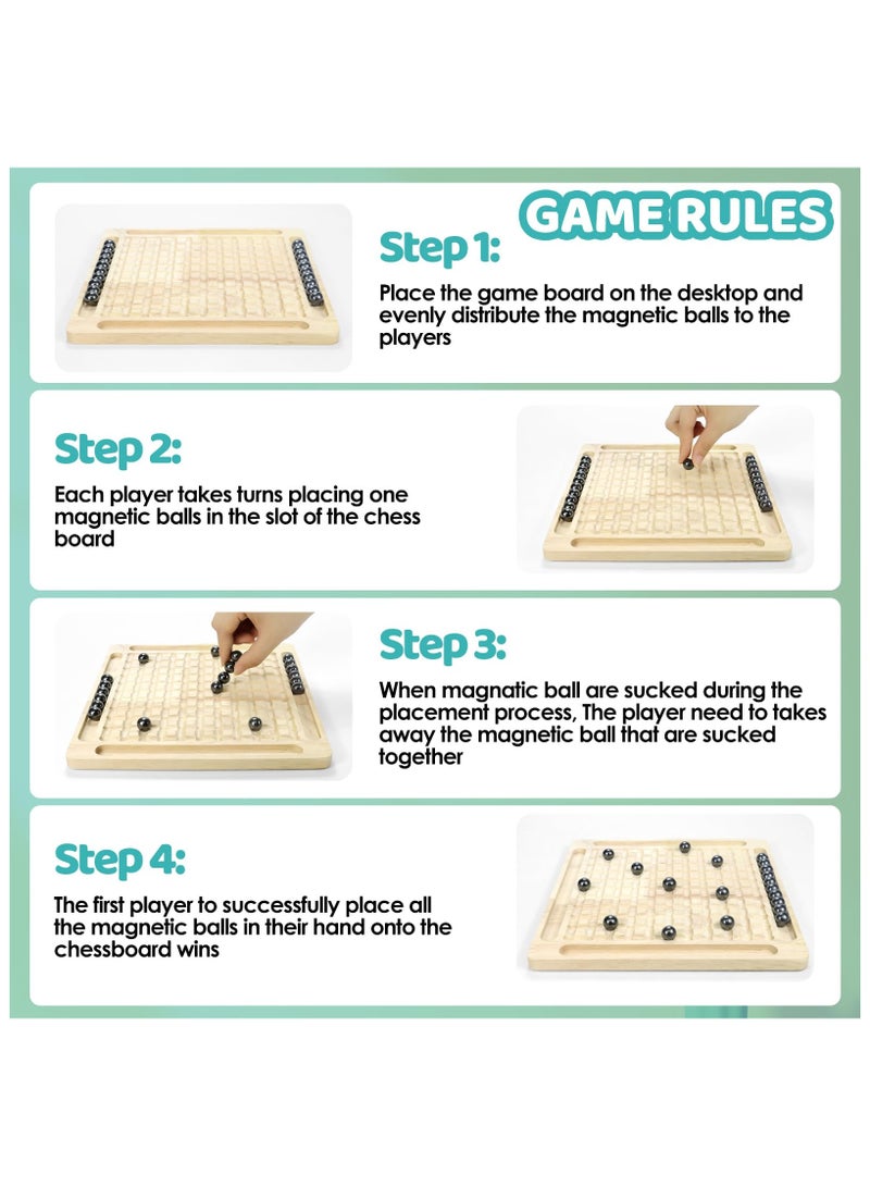 32 كرة مغناطيسية، مجموعة شطرنج مغناطيسية من 2 إلى 4 لاعبين، لعبة لوحية محمولة للسفر، ألعاب لوحية عائلية للأطفال والكبار، لعبة تعليمية للفصول الدراسية والمنزل - Image 5
