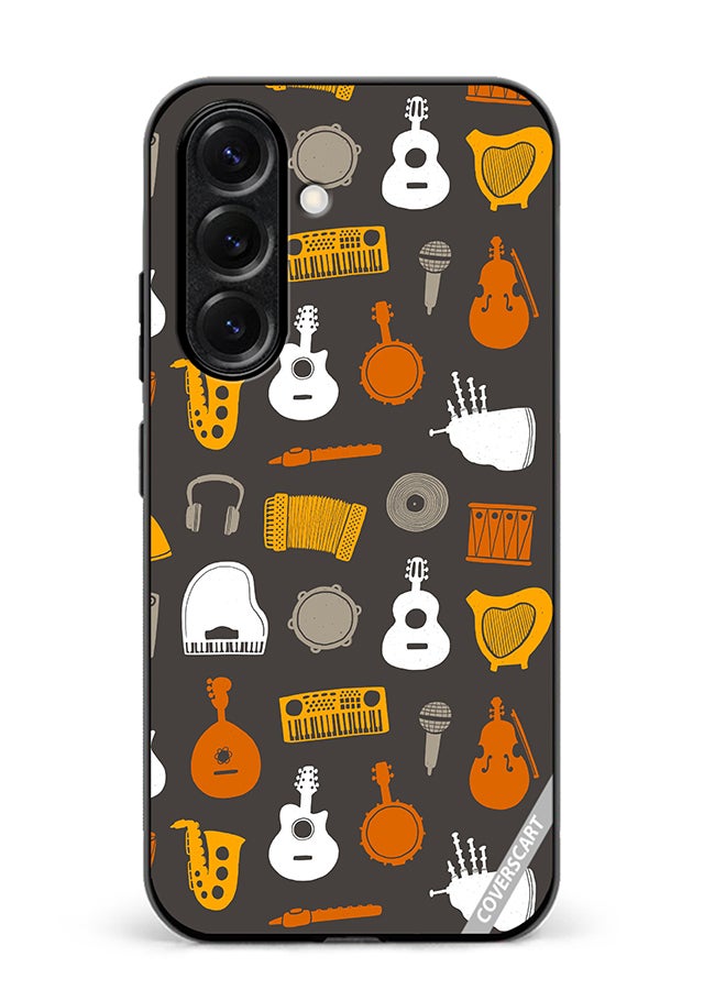 VR CREATIVE Protective Case Cover For Samsung Galaxy S25 Plus Musical Instruments Flat Design Multicolour
