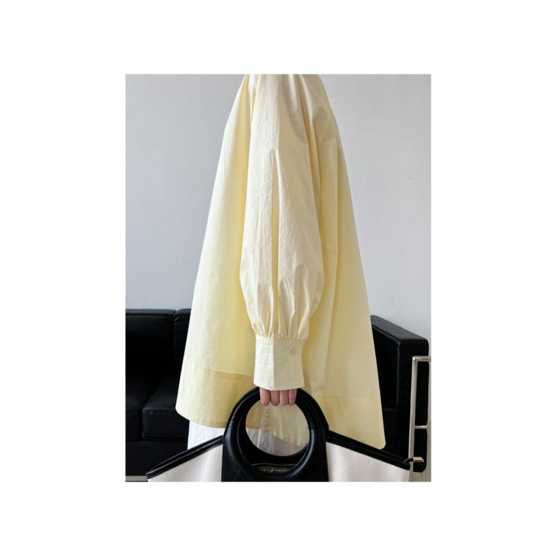 Luxi Korean Style Loose Lazy Basic Round Neck Pleated Raglan Sleeve Mid-length Sun Protection Shirt Women's 3683 - Image 3