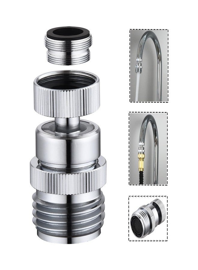 walkinginrain Faucet Adapter with Aerator, Sink Faucet to 3/4" Garden Hose Adapter, Swivel Faucet Adapter Kit, Faucet Adapter to Garden Hose for Kitchen Bathroom - Image 1