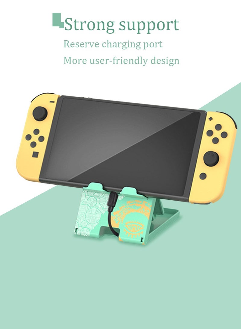 Switch Stand for Nintendo, for Tears of the Kingdom Switch Holder, Adjustable Switch Lite Compact Portable Foldable Stand for Nintendo Switch Accessories (Green) - Image 2