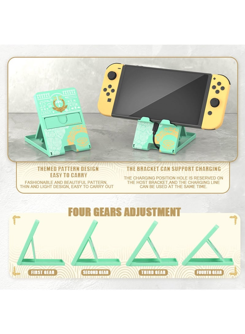 Switch Stand for Nintendo, for Tears of the Kingdom Switch Holder, Adjustable Switch Lite Compact Portable Foldable Stand for Nintendo Switch Accessories (Green) - Image 3