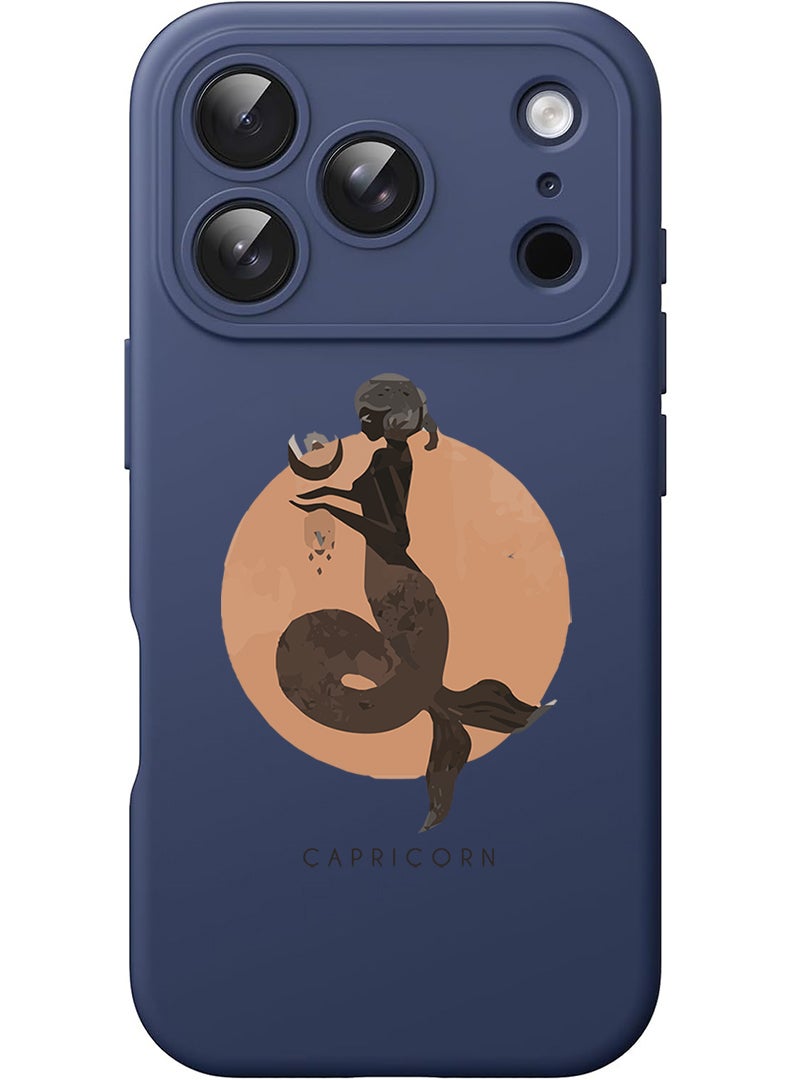 Theodor Protective Slim Fit Case Liquid Silicone Cover with Full Body Protection Anti-Scratch Shockproof Case For Apple iPhone 17 Pro Max (Blue) Capricorn - Image 1