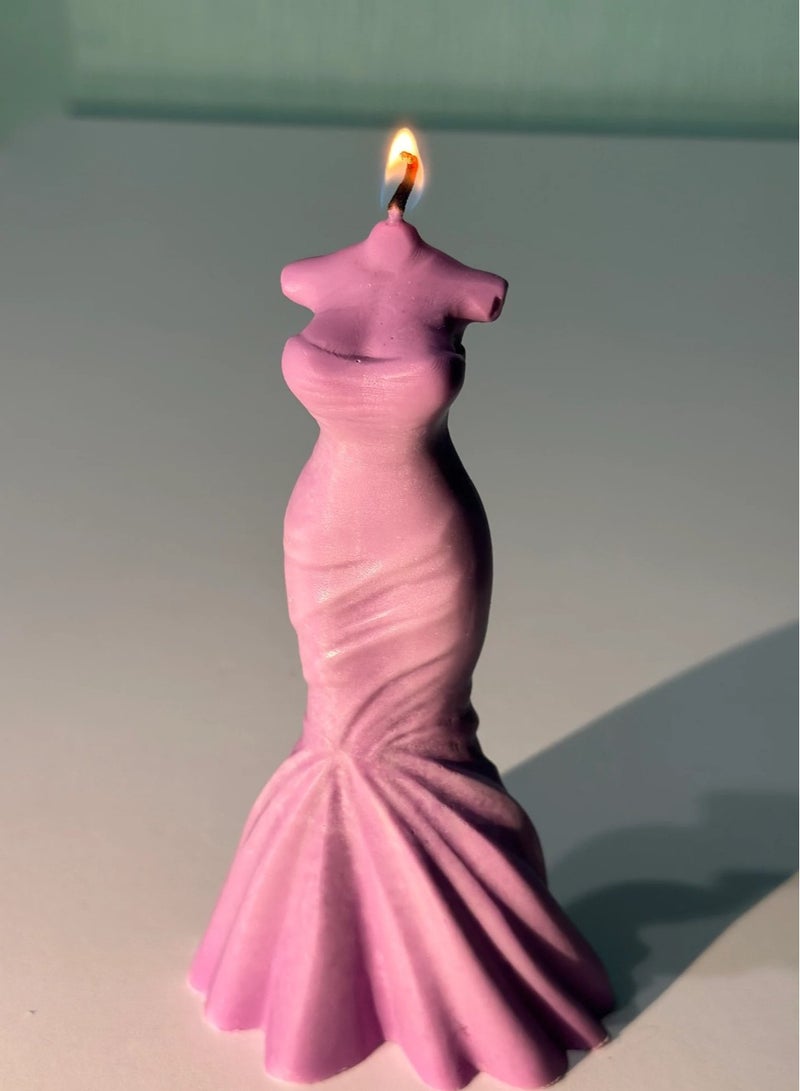 Bridal Dress Shape Candle Block Pink  - Image 3