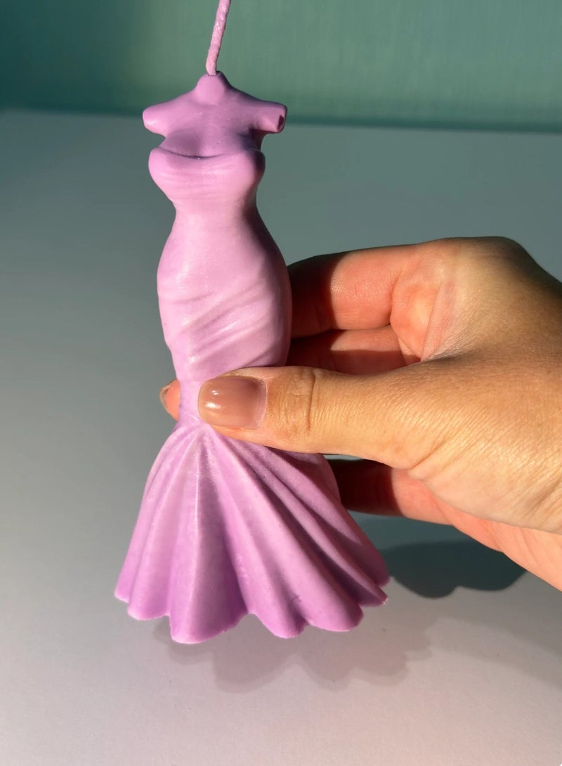 Bridal Dress Shape Candle Block Pink  - Image 4