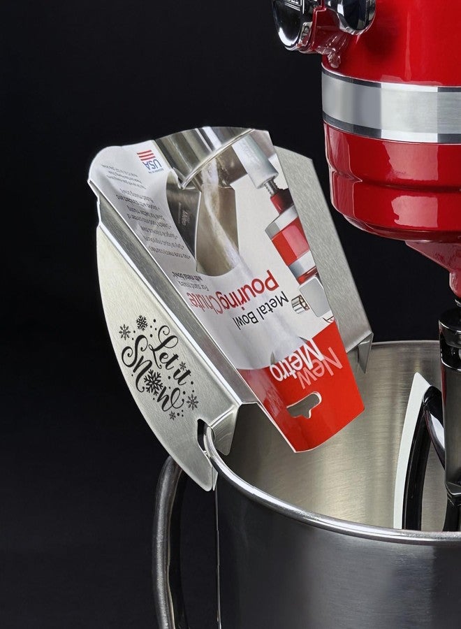 New Metro Design Pouring Chute Accessory, Fits Most Metal Stand Mixer Bowls, Let it Snow - Image 3