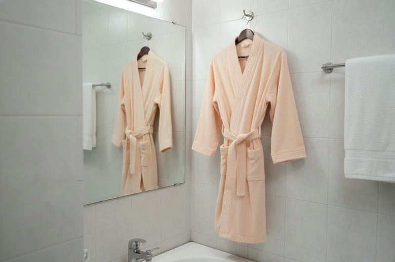 Ambrosia 100% Cotton Terry Bathrobe Medium Luxor Unisex Beige Soft Wrap Blanket Robe Highly Absorbent Plush Spa Hotel Loungewear - Image 5