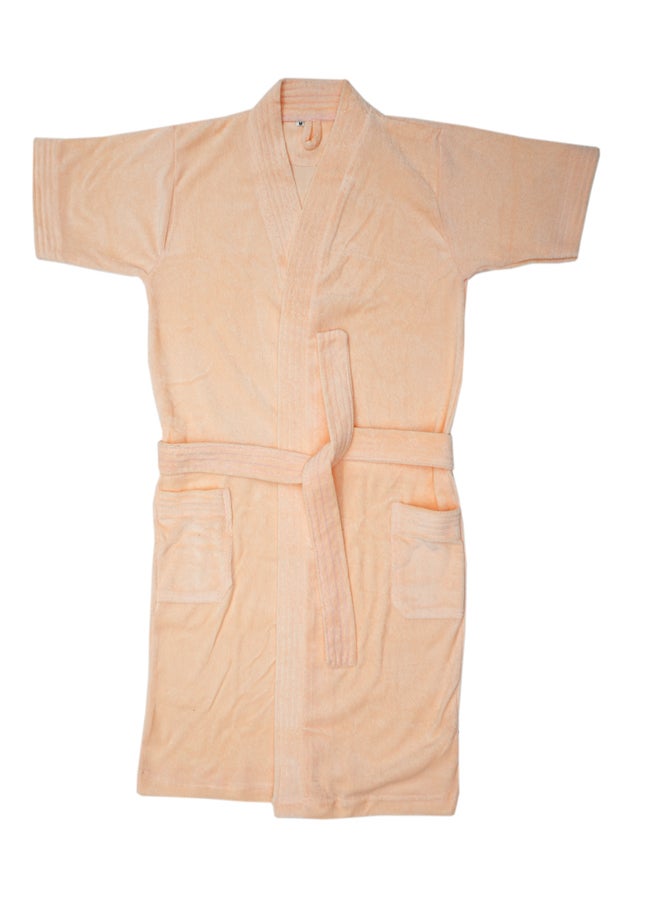 Ambrosia 100% Cotton Terry Bathrobe Medium Luxor Unisex Beige Soft Wrap Blanket Robe Highly Absorbent Plush Spa Hotel Loungewear - Image 3