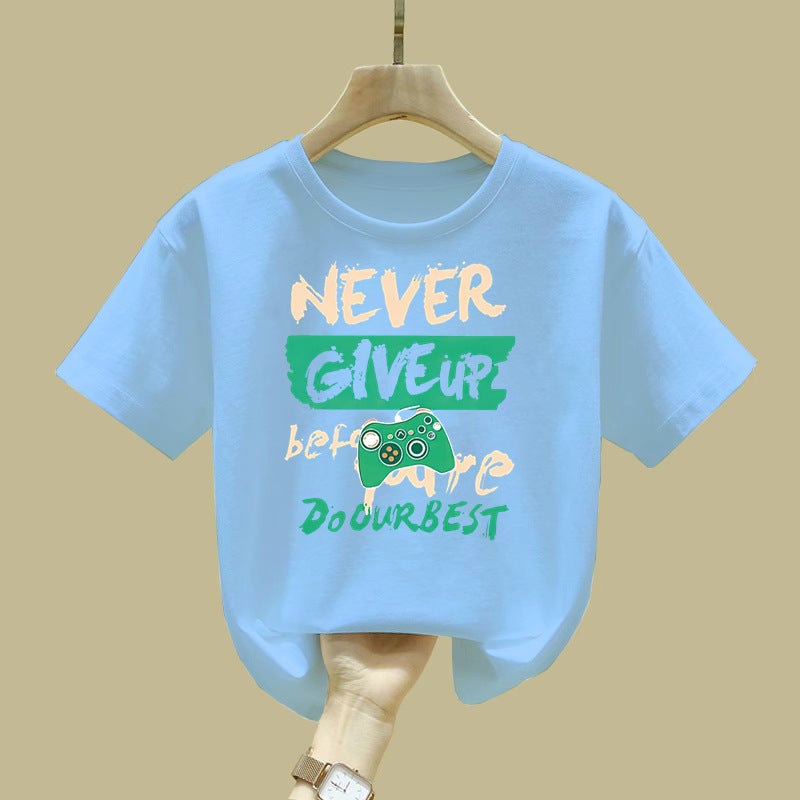 2097# Children'S Short-Sleeved T-Shirt Summer Pure New Boys Cotton Korean Girls' Boys' Clothes Half-Sleeved Top Children'S Clothing - Image 4