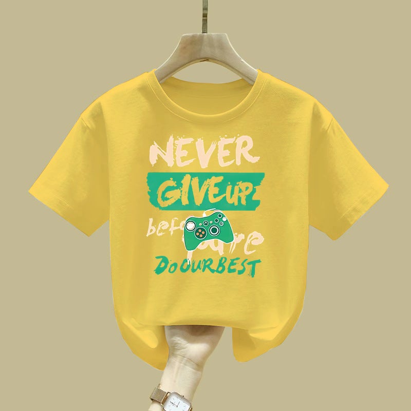 2097# Children'S Short-Sleeved T-Shirt Summer Pure New Boys Cotton Korean Girls' Boys' Clothes Half-Sleeved Top Children'S Clothing - Image 3