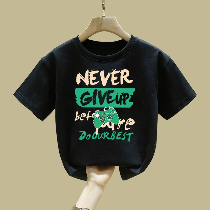 2097# Children'S Short-Sleeved T-Shirt Summer Pure New Boys Cotton Korean Girls' Boys' Clothes Half-Sleeved Top Children'S Clothing - Image 2