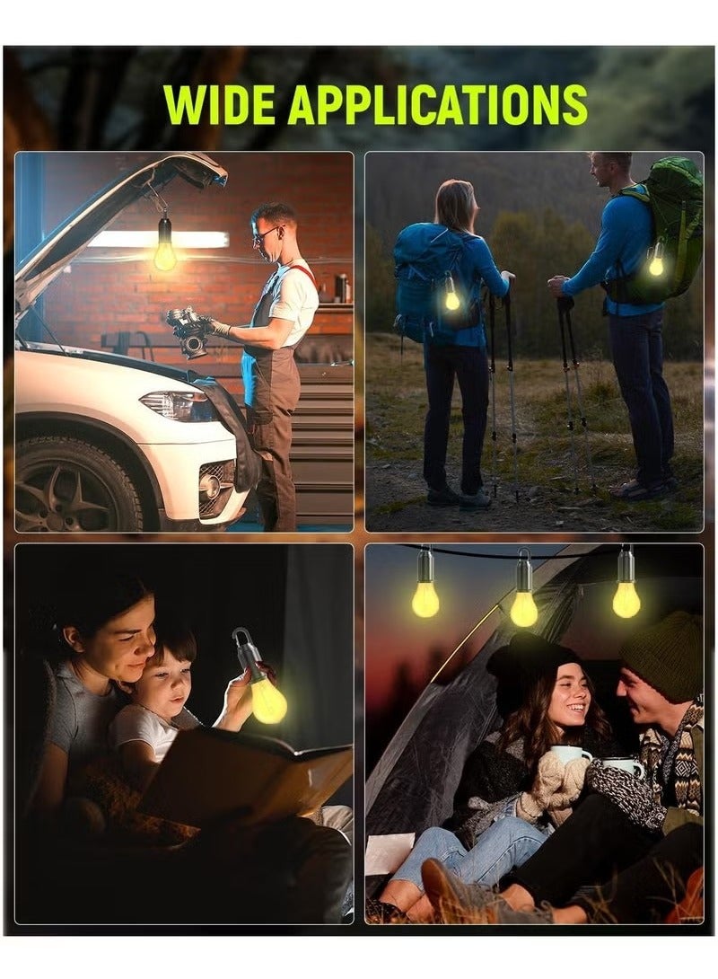 Solar Rechargeable Camping Lights, Waterproof LED Tent Lights with USB Cable, 3 Modes Hanging Camping Lantern, Hanging Lamp for Hiking, Emergency, Camping, Household, Car Repairing(1PCS) - Image 4
