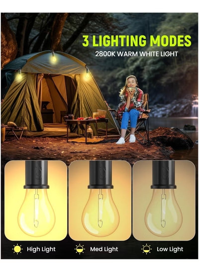 Solar Rechargeable Camping Lights, Waterproof LED Tent Lights with USB Cable, 3 Modes Hanging Camping Lantern, Hanging Lamp for Hiking, Emergency, Camping, Household, Car Repairing(1PCS) - Image 5