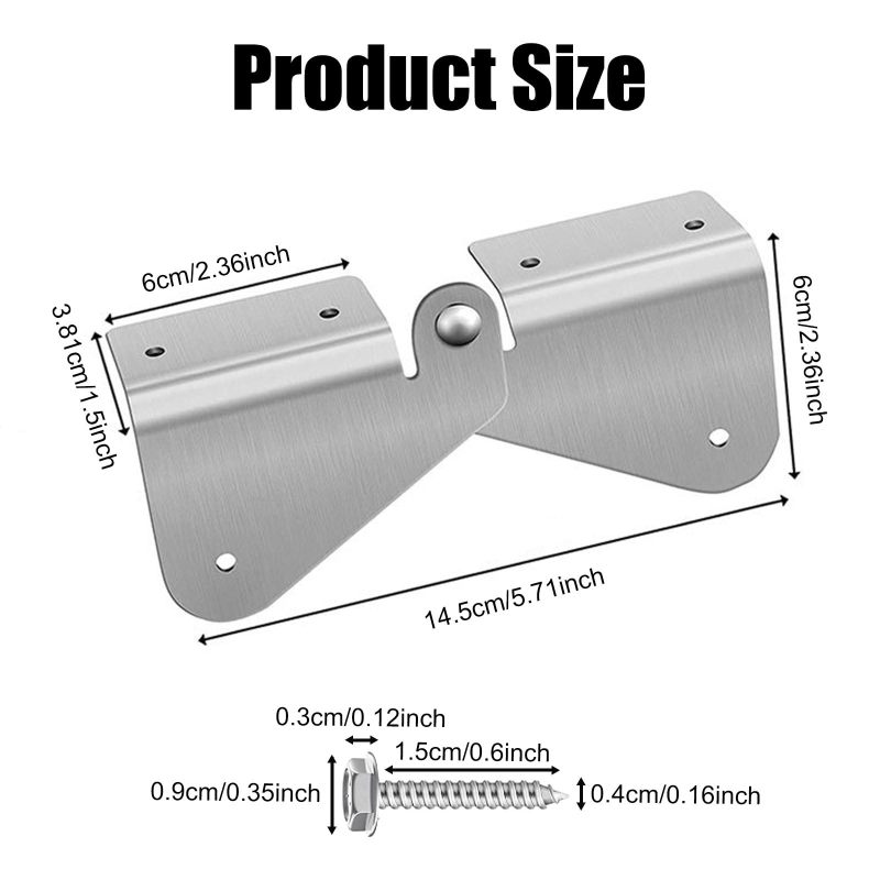 Gutter Extension Hinge 4-Pack Stainless Steel Flip-Up Design - No Drill Installation Gutter Downspout Hinge for Yard Maintenance, Home And Villa Gutters - Image 2